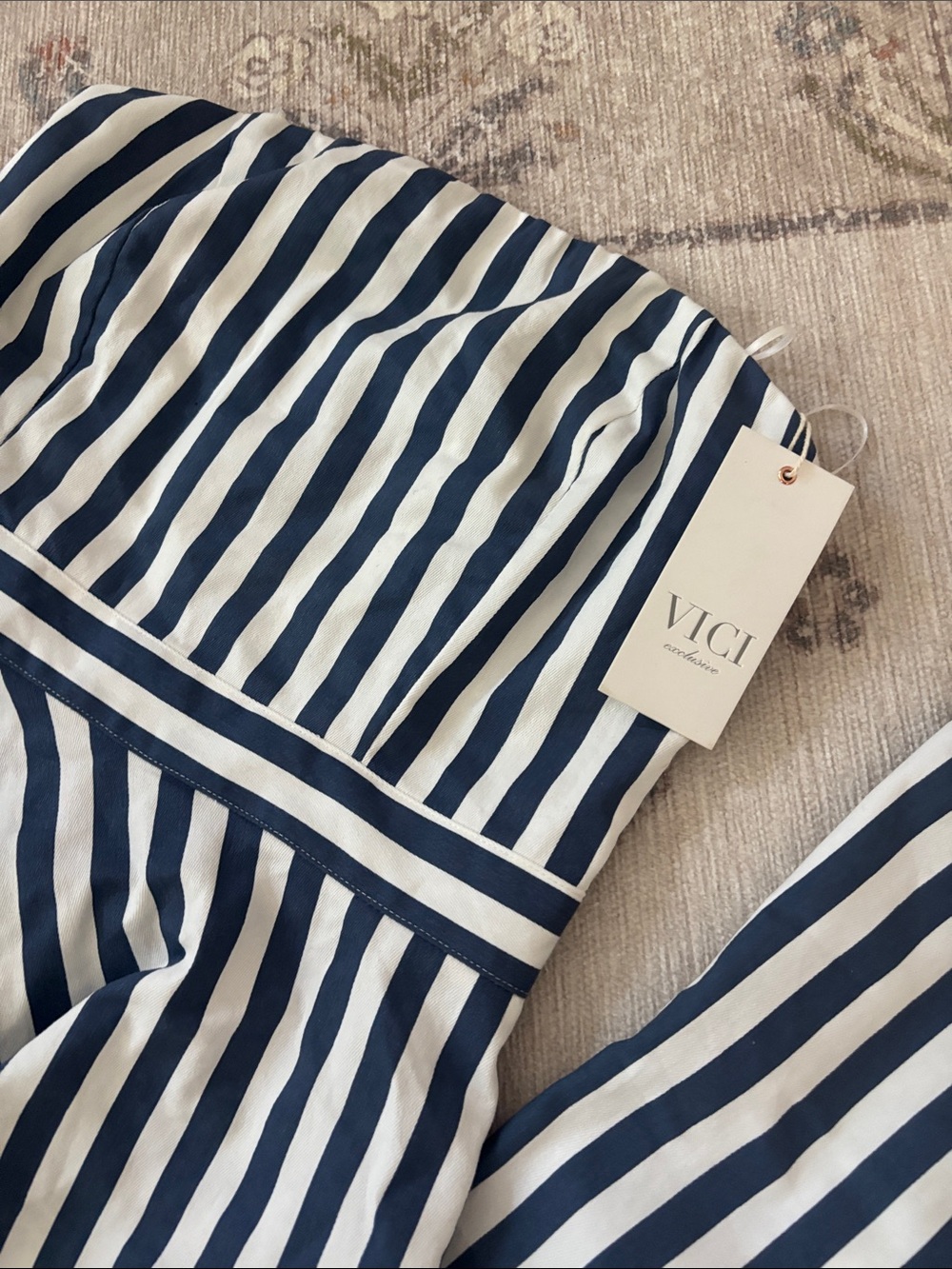 VICI Navy and White Striped Pants and top - Picture 5 of 7
